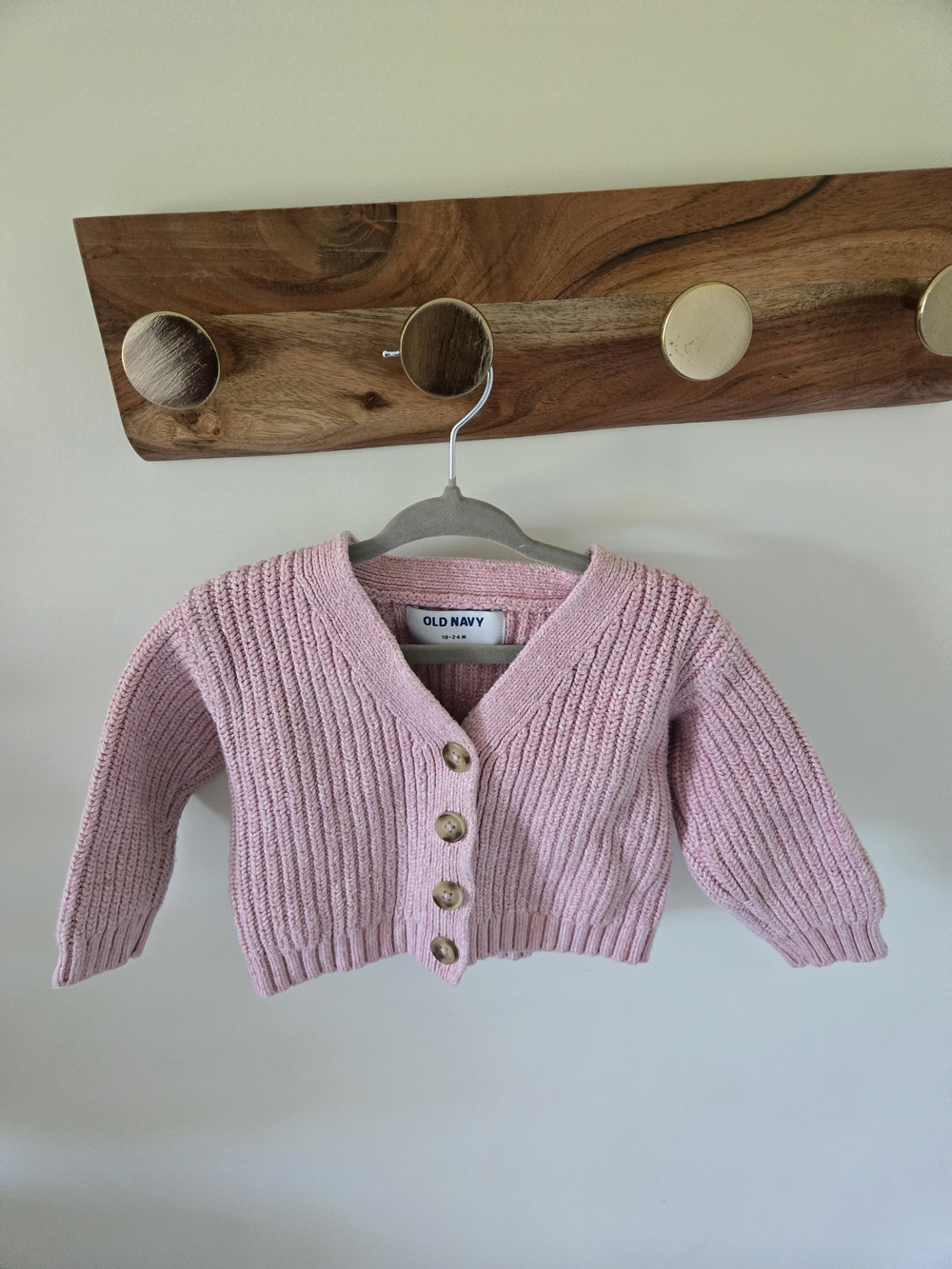 Old Navy Pink Knit Baby Cardigan